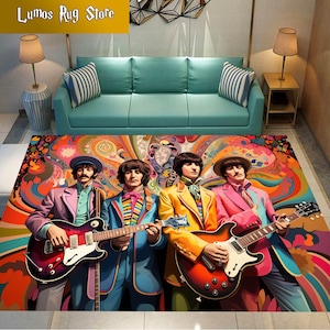 The Beatles Rug, Music Rug, Fan Rug, The Beatles Gift Rug, Best Selling The Beatles, For Living Room Rug, Non Slip Rug, Custom Rug