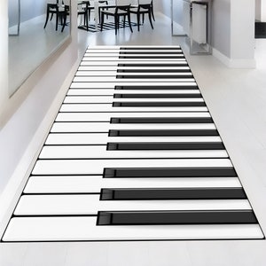 Piano Keys Rug, Music Themed Rug, Piano Runner Rug, For Music Lovers Gift, Custom Rug, Hallway Runner, Non-Slip Rug, Music Decor, Studio Rug