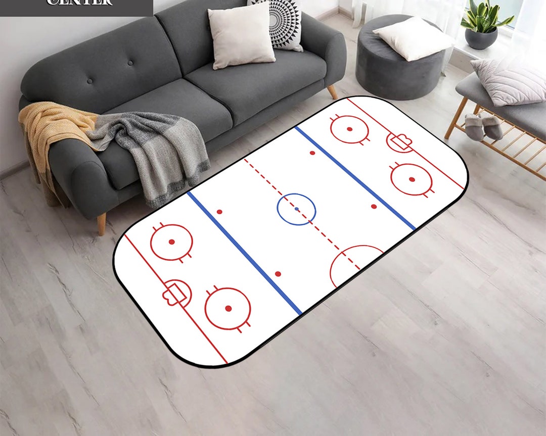 Ice Hockey Rug, Ice Hockey Field, Sport Rug, Area Rug, Kids Room Rug