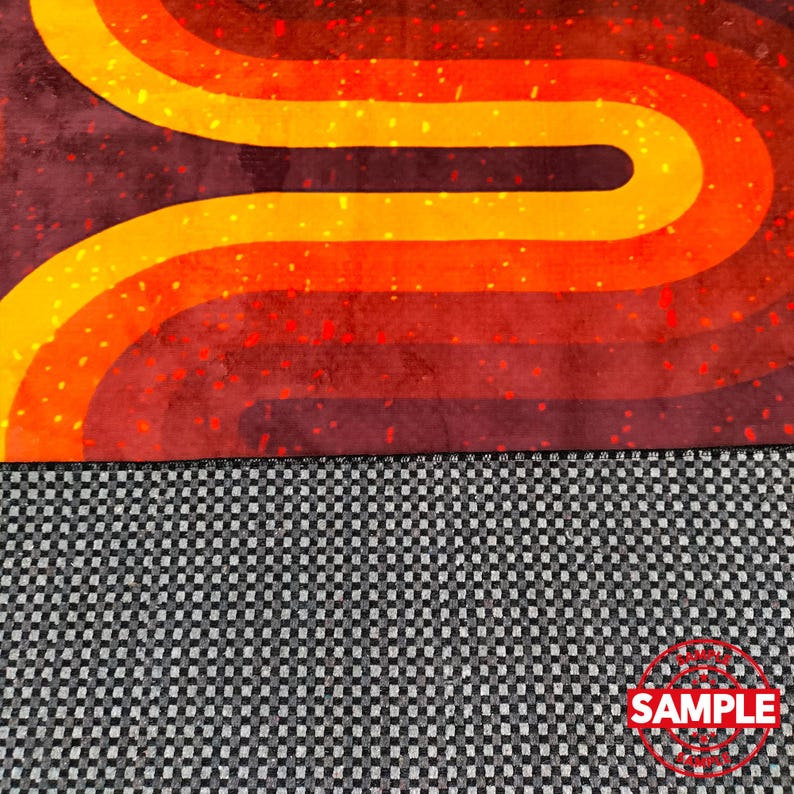 Groovy 70s Rug: Psychedelic Wavy Design image 9