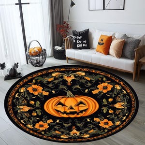 Halloween Rug,Horror Rug,Pumpkin Rug,Halloween Gift Rug,Scary Rug,Halloween Gift Rug,Halloween Round Rug,Living Room Rug,Happy Halloween