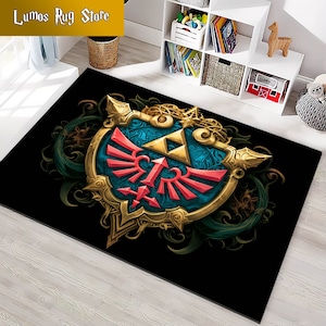 Legend Of Zelda Rugs, Gamer Rug, Gift For Gamer Rug, Zelda Gamer Rug, Game Room Rug, Boy Room Rugs, For Living Room Rug, Kids Room Rugs