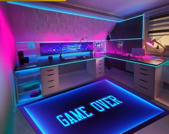 Neon Gaming Room Rug: E-Sport Gamer Style