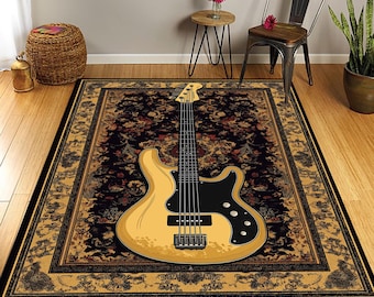 Guitar Rug: Music Room Decor, Rock Music Gift