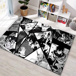 Anime Character Rug: Manga Panel Design, Kids/Teen Room Decor