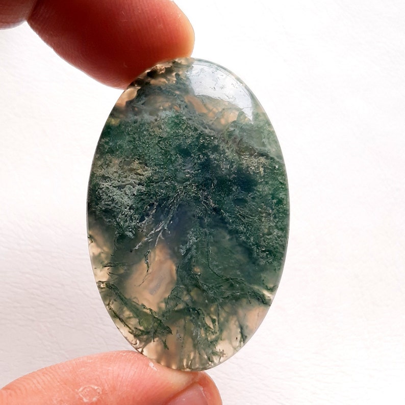 Moss Agate Cabochon Loose Gemstone, AAA Natural Moss Agate Cabochon For Handmade Jewelry and Wirewrap SC4341-SC4344 image 4