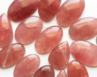 STRAWBERRY QUARTZ Wholesale Lot Cabochon By Weight With Different Shapes And Sizes Used For Jewelry Making