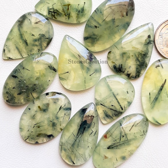 Natural PREHNITE Cabochon Wholesale Lot By Weight With Different Shapes And Sizes Used For Jewelry Making
