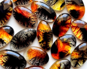 New Scenic Agate Doublet Cabochon Wholesale Lot, Treated Scenic Agate Doublet By Weight With Different Shapes And Sizes For Jewelry Making