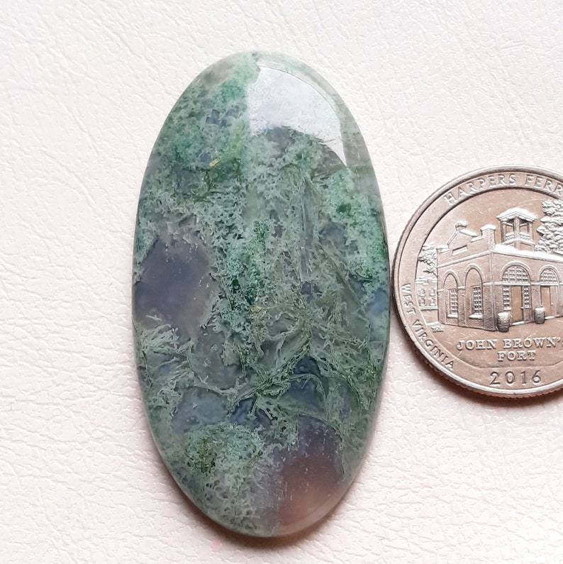 Moss Agate Cabochon Loose Gemstone, AAA Natural Moss Agate Cabochon For Handmade Jewelry and Wirewrap SC4341-SC4344 image 9