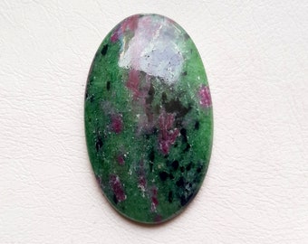 Ruby Zoisite Cabochon Loose Gemstone | Size : 43X26X5 MM | Natural Ruby Zoisite Cabochon For Jewelry Making and Wire Wrap - SC4214