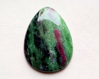 Ruby Zoisite Cabochon Loose Gemstone | Size : 40X30X5 MM | Natural Ruby Zoisite Cabochon For Jewelry Making and Wire Wrap - SC4217