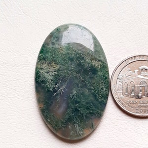 Moss Agate Cabochon Loose Gemstone, AAA Natural Moss Agate Cabochon For Handmade Jewelry and Wirewrap SC4341-SC4344 image 5