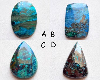 Azurite Cabochon Loose Gemstone, AAA+ Azurite Cabochon For Handmade Jewelry and Wirewrap- SC4417-SC4420