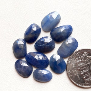 100% Natural Blue Sapphire Rose Cut 10 Pcs Lot Loose Gemstone For Jewelry Making, Pendant