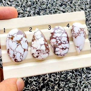 Selected Wild Horse Magnesite Cabochon Loose Gemstone, AAA+ Wild Horse Magnesite Cabochon For Jewelry Making and Wire Wrap - SC14410-SC14413
