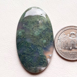 Moss Agate Cabochon Loose Gemstone, AAA Natural Moss Agate Cabochon For Handmade Jewelry and Wirewrap SC4341-SC4344 image 7