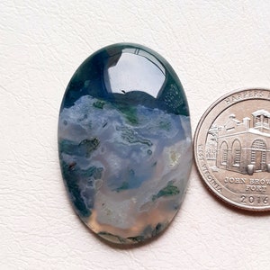 Moss Agate Cabochon Loose Gemstone, AAA Natural Moss Agate Cabochon For Handmade Jewelry and Wirewrap SC4341-SC4344 image 3