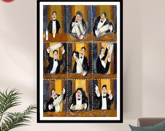 Guy Buffet Making of Martini Print, Vintage Bar Art Poster