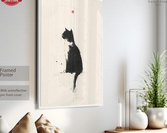 Lámina de gato Matsumoto Hoji: arte mural vintage japonés