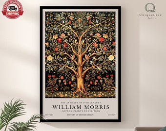 William Morris Tree of Life Vintage Exhibition Poster Print, William Morris Exhibition Print, Vintage Wall Art, Tree Art Poster