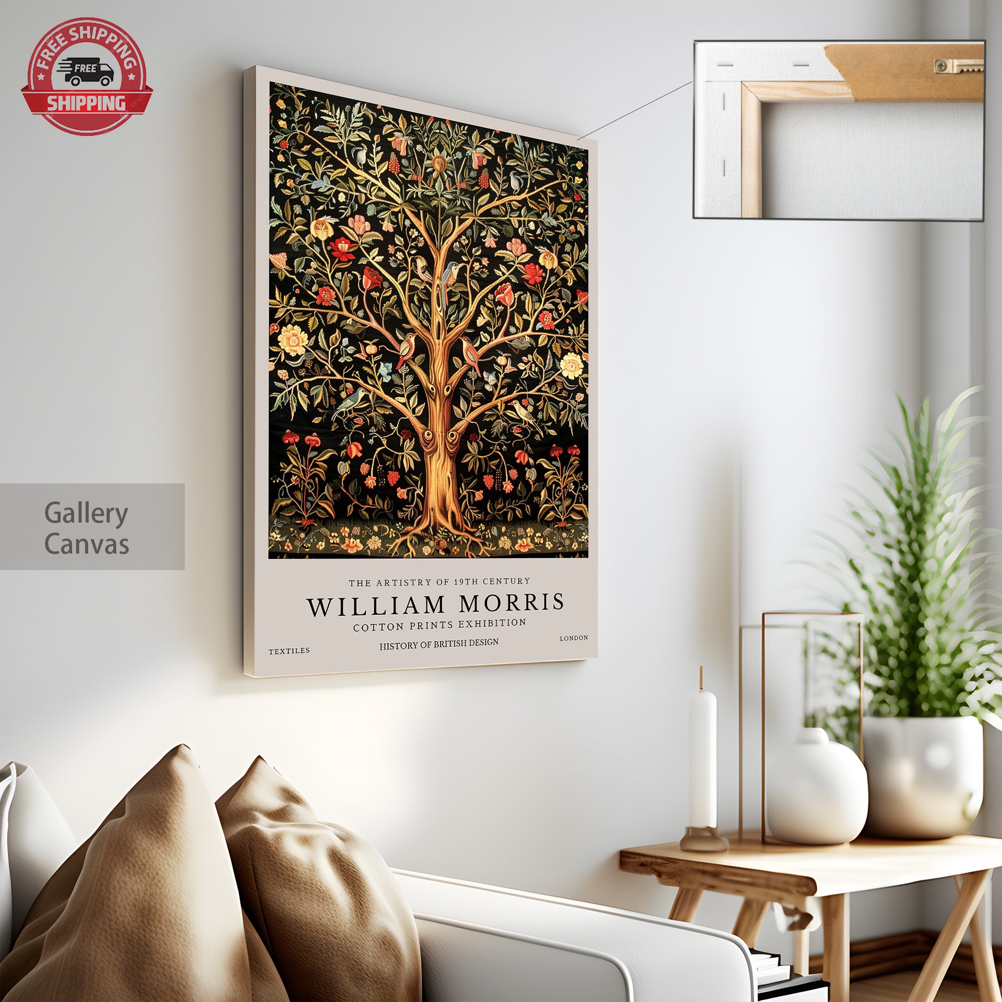 William Morris Tree of Life Vintage Exhibition Poster Print, William ...