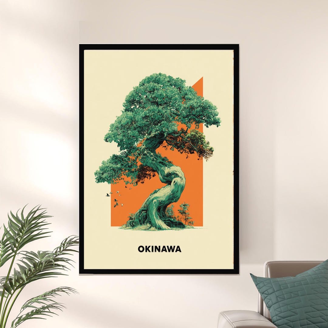 Okinawa Travel Print: Gajumaru Bonsai Tree, Japan Art Poster - Etsy