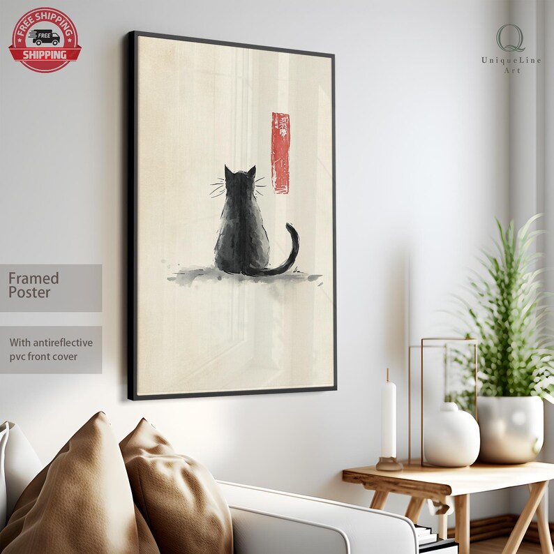 Matsumoto Hoji Cat Art Print: Japanese Vintage Wall Decor - Etsy