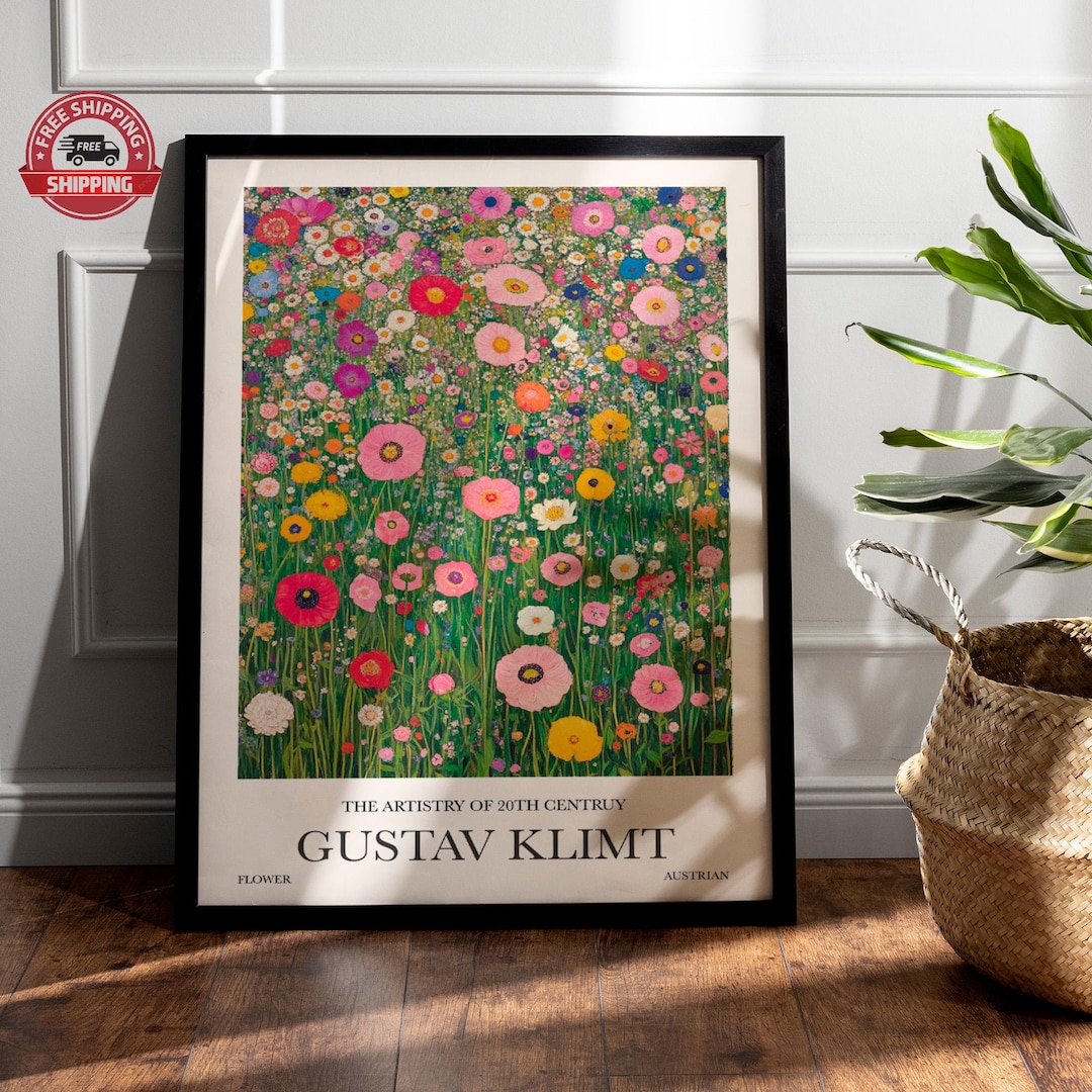 Gustav Klimt Flower Garden Print: Floral Museum Poster - Etsy