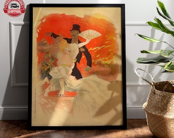 Moulin Rouge Vintage Poster: French Cabaret Art Nouveau Print