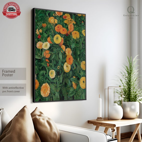 Marigolds Vintage Wall Art: Floral Antique Decor
