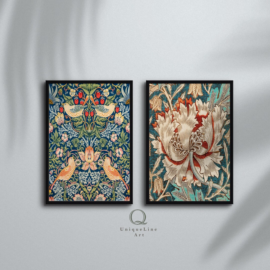 William Morris Prints Set: Art Nouveau Floral Kitchen Art - Etsy