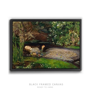 ミレイ作「オフィーリア」キャンバスプリント - ラファエル前派