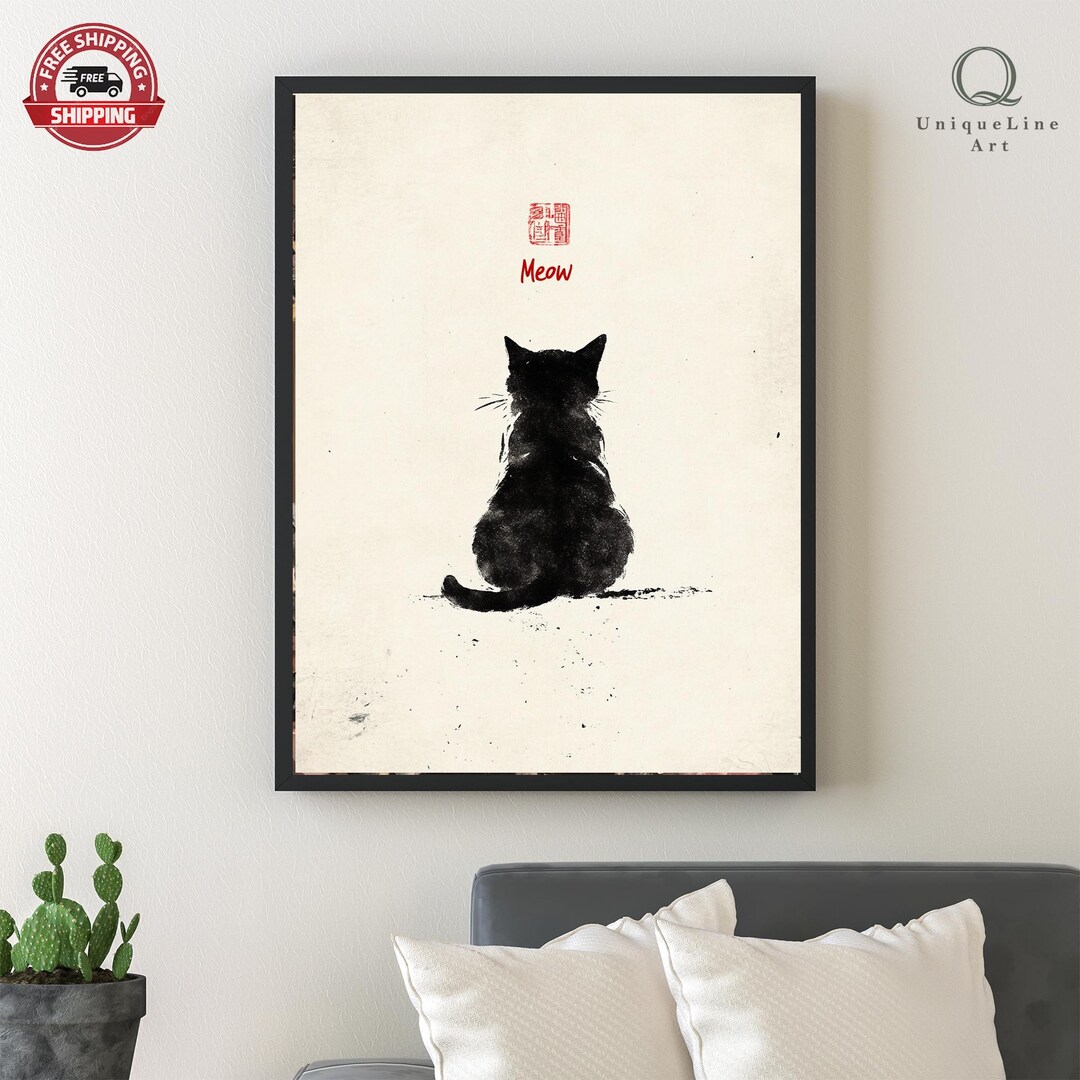 Matsumoto Hoji Cat Print: Japanese Vintage Woodblock Wall Art - Etsy