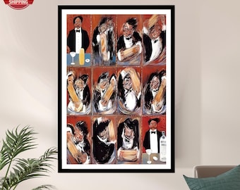 Guy Buffet The Making Of Perfect Martini Print, Vintage Food & Drink Poster, Bar Decor, Retro Bar Print,martini artwork