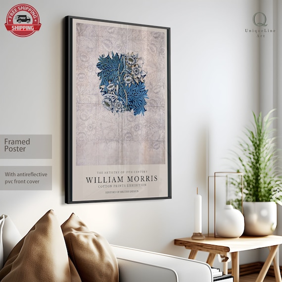 Póster Botánico De William Morris – Lámina Floral Gris, Arte De Pared Contemporáneo, Edición Abierta