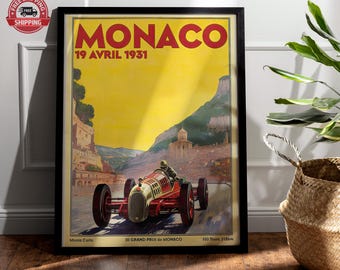 1931 Monaco Grand Prix Poster A3/A2/A1 Print - Etsy