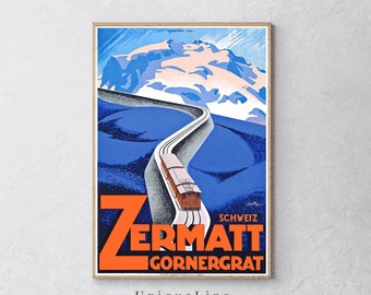 Winter ın Switzerland Vintage Travel Poster, Vintage Ski Poster, Canvas Print, Vintage Poster, Retro Poster, Wall Decor, Gift İdea