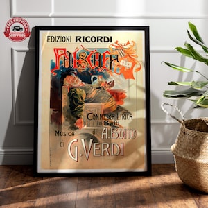 Giuseppe Verdi Falstaff Poster | Vintage Opera Print | Public Domain Artwork | Italian Classical Music Wall Art | Retro Theater Decor