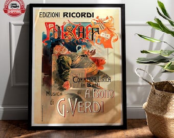 Giuseppe Verdi Falstaff Poster: Vintage Italian Opera Print