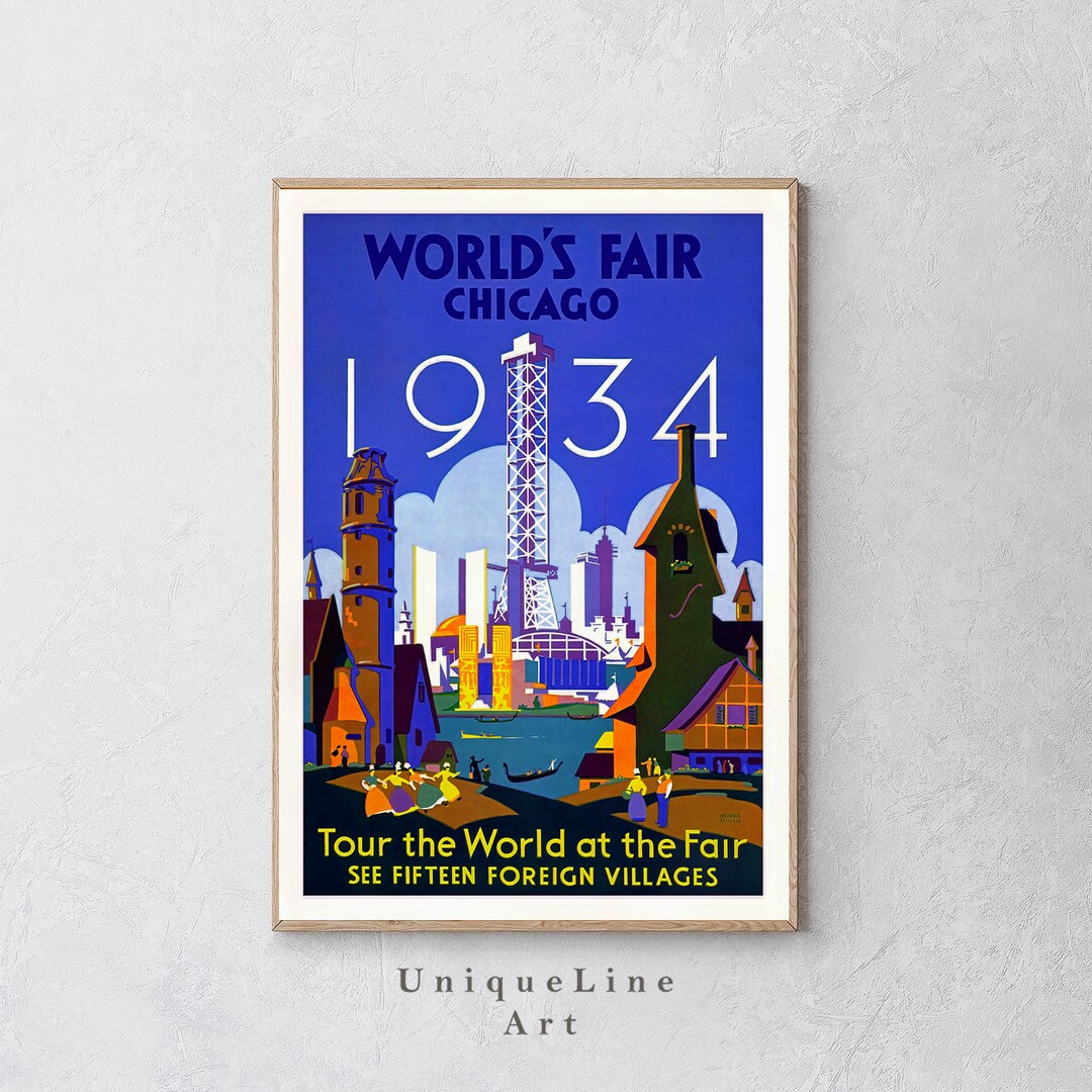 Chicago World Fair Chicago Tour the World Vintage Travel Etsy