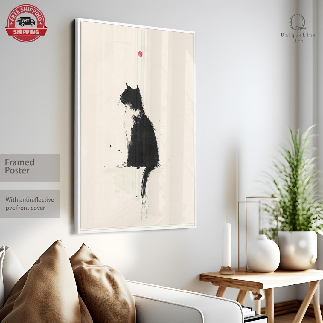 Matsumoto Hoji Cat Print: Japanese Vintage Wall Art - Etsy