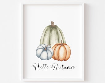 autumn pumpkins print pumpkin trio| autumn wall art, cosy home accessories, fall autumn decorations, fall decor, watercolour