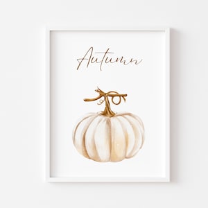 Autumn prints and decor, neutral pumpkin home accessories, fall wall artA4, A5, 5X7, 4X6, 8X10 gloss image 1