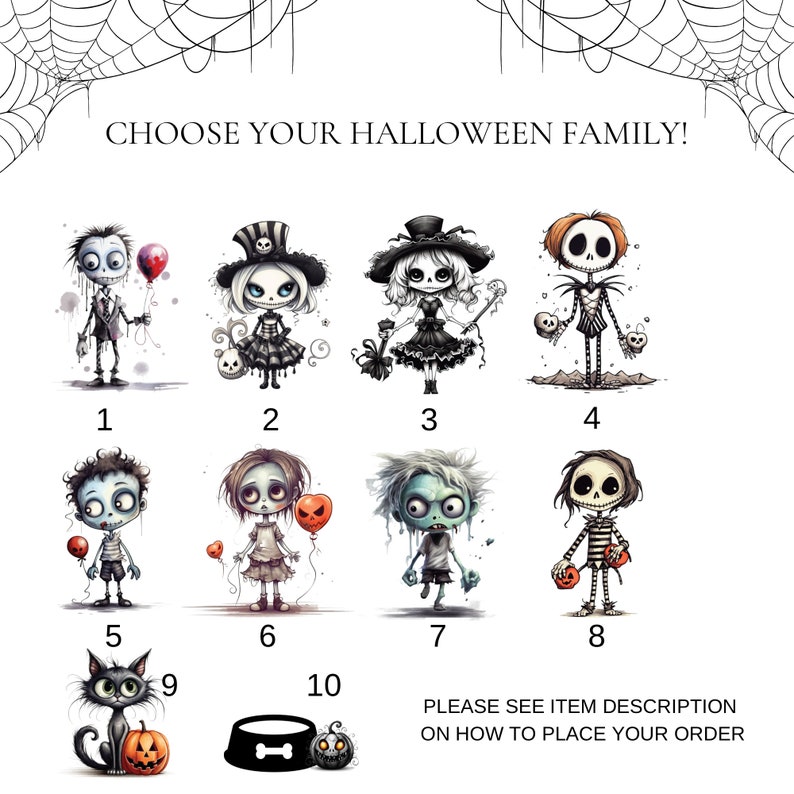 Personalised Halloween Monster Family Print, Funny Halloween Spooky