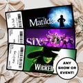 Personalised theatre ticket reveal, surprise birthday gift, showtime concert event ticket, any show, musical event voucher for Christmas product logo