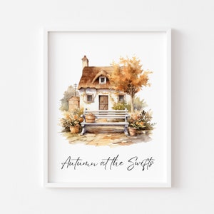 Personalised Autumn home prints, family name, autumn colours wall art, fall decor, autumn wall art, Autumn at the family name, autumn home image 1