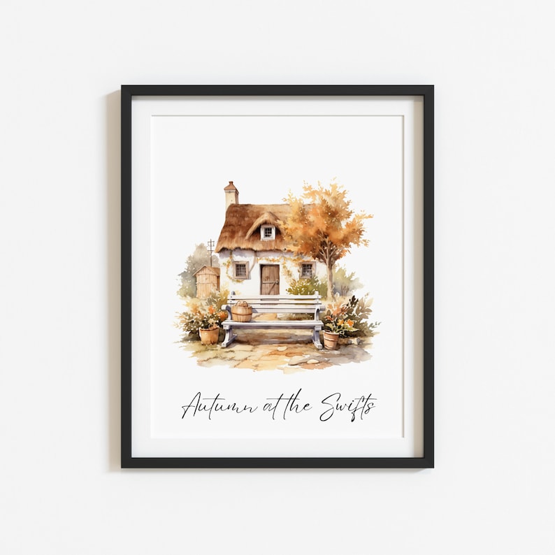 Personalised Autumn home prints, family name, autumn colours wall art, fall decor, autumn wall art, Autumn at the family name, autumn home image 2