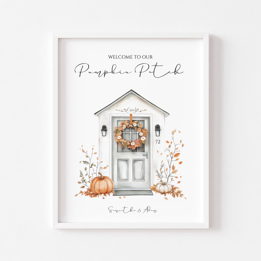 Welcome to Our Pumpkin Patch Personalised Autumn Home Prints, Family ...