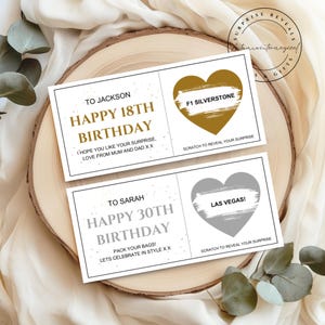 Personalised birthday scratch card, surprise reveal birthday gift, 16th, 18th, 21st, 30th, 40th, 50th, 60th, special birthday